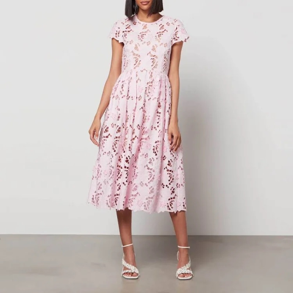 Self-Portrait Peony Midi Dress Light Pink US4